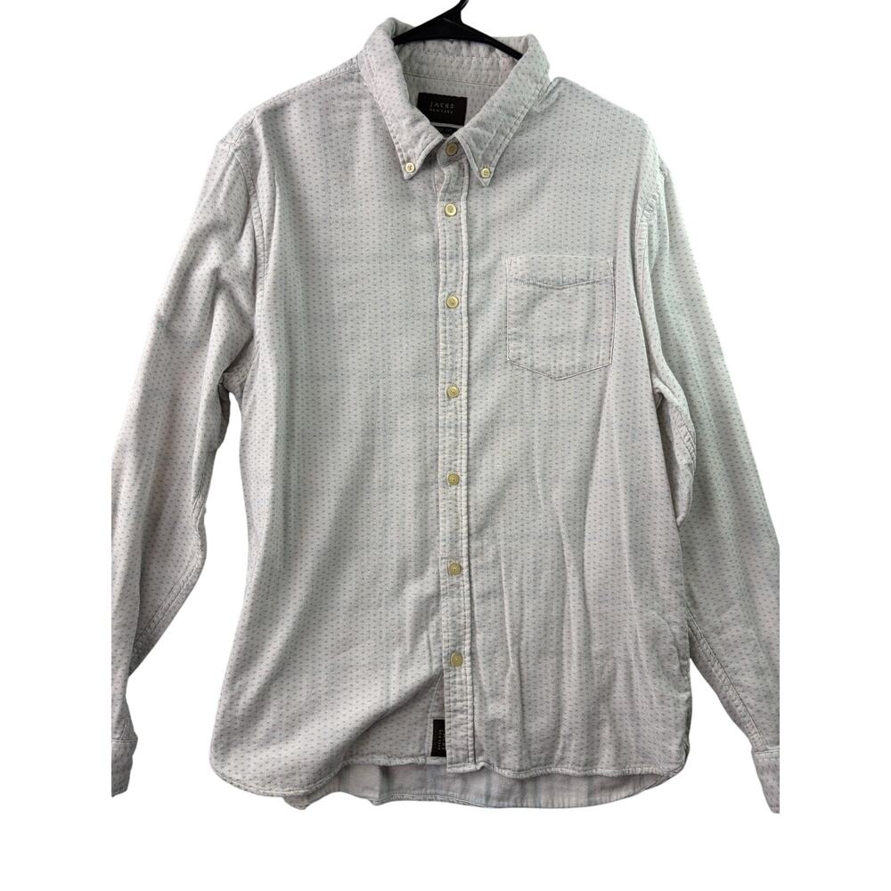 JACHS New York White & Blue Long Sleeve Button-Down - Size L